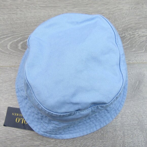 Polo Ralph Lauren Embroidered Bucket Hat Adult Size S/M Powder Blue NEW - Picture 6 of 10